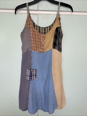 Upcycle boho patchwork hand made vintage, distressed short mini dress/Tunic